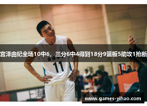宫泽由纪全场10中6，三分6中4得到18分9篮板5助攻1抢断